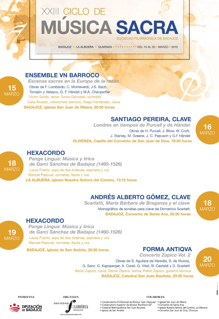 Cartel XXIII Ciclo de Música Sacra de Badajoz